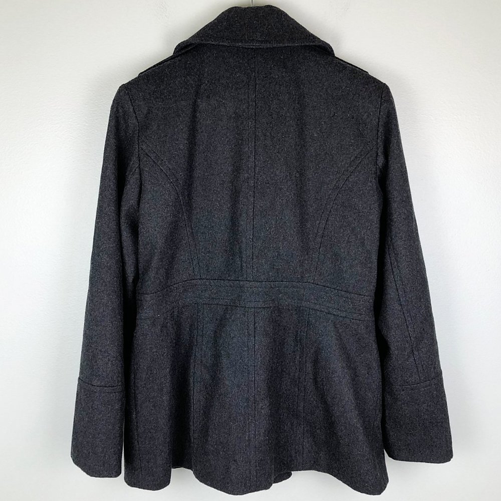 Michael Kors Charcoal Double-Breasted Wool Peacoat - Picture 4 of 11